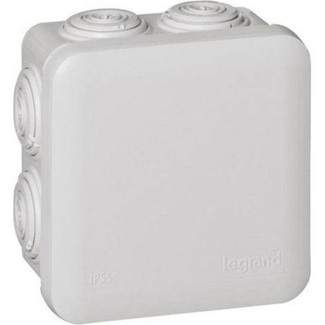 LEGRAND 092012 Caja plexo cuadrada con 7 conos IP55/IK07 80x80x45mm con tapa opaca a presión fabricada en termoplástico color (1/3)
