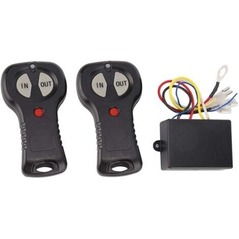 BUNTHAUS 1 paire de contrôleur sans fil, kit de contrôleur de télécommande de treuil sans fil universel 12V pour camion de voiture