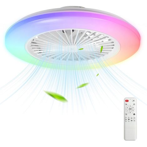 Randaco LED Deckenventilator mit Beleuchtung und Fernbedienung Dimmbar Deckenleuchte Schlafzimmer Wohn 49CM (1/5)