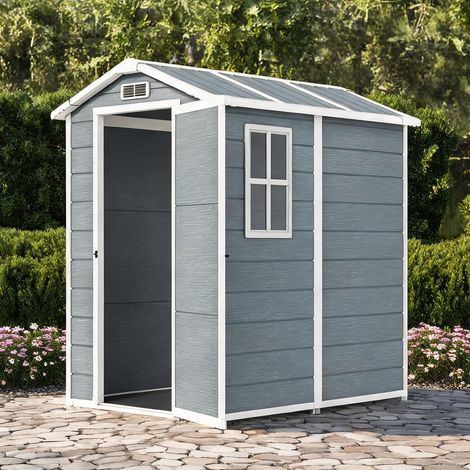 Abri de jardin grau en kunststoff Aluminium 186 x 131 x 198 cm (1/5)