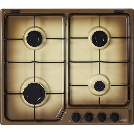 De'Longhi YTF 46 ASV Piano cottura Gas 60 cm 4 fuochi Accensione Elettronica Griglie Smaltate colore Marrone (1/2)