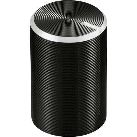 TRU COMPONENTS TC-11613896  Drehknopf mit Knopfmarkierung Schwarz (Ø x H) 10 mm x 15 mm Aluminium, P