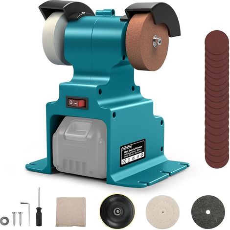 Mini Belt Sander for 18V Battery, 300W Electric Belt Sander, Heavy Duty Base, DIY Sander Polisher with Sanding Disc and Polishing Disc (No Battery) (1/5)