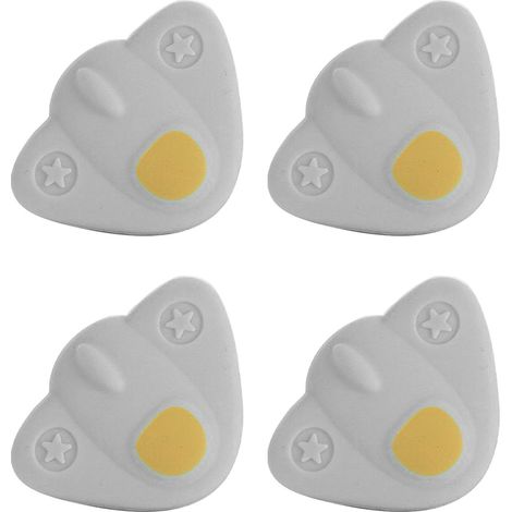Stück Eckenschutz-Sicherheitspuffer, Cartoon-Form, Babysicherer Möbeleckenschutz, Flachgrau (4x4x1 / 1,57x1,57x0,39 Zoll) (1/5)