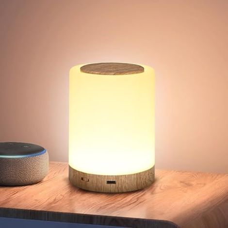 Lámpara de noche LED, luz nocturna con 7 colores RGB y 4 niveles de brillo, luz nocturna para adultos con gancho integrado en la parte inferior, lámpara de noche táctil, ideal para habitación infantil (1/5)