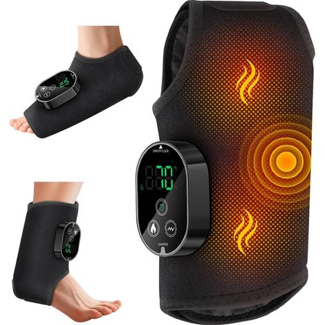 Fußmassagegerät – zur Linderung von Neuropathie und Plantarfasziitis – 6 Wärmestufen, 3 Modi, kabelloses, beheiztes und vibrierendes Knöchelkissen für ein angenehmes Gefühl (1/5)