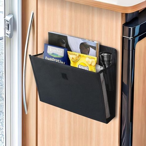 Organisateur mural suspendu pour camping – Organisateur mural pliable – Bacs de rangement pour camping-car, caravane et maison – Tissu Oxford – Noir (1/3)