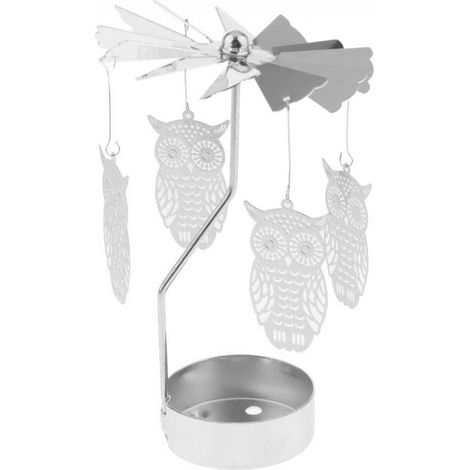 Décor De Noël Bougie Rotative Bougeoir Bougeoir Hibou (1/5)