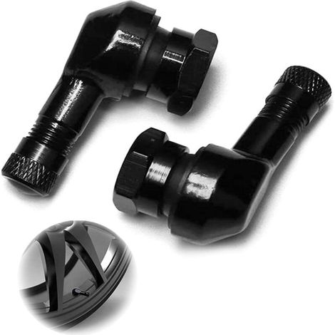 90 Degree Tire Valve Tire Valves Universal Aluminum Wheels Tire Valve Extension Tire Stem Extension Adapter for Bike Motorcycle Vehicle Auto Universal Black 2Pcs（11.3mm）