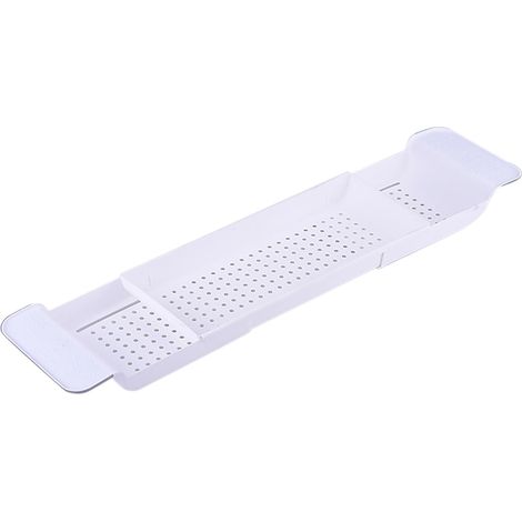 Étagère de rangement extensible pour baignoire, support de baignoire, plateau, table, sac de rangement pour salle de bain (1/5)