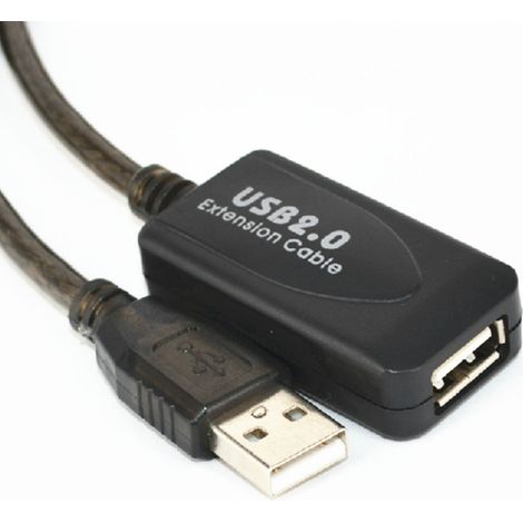 Câble D Extension Usb 2.0 - 10 M - Avec Amplificateur De Signal - Pour Carte Réseau Sans Fil Et Périphériques Usb - 1 Pièce (1/5)