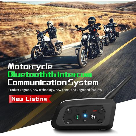 V6 Pro+ Interfono Bluetooth per Casco Moto, Sistema di Comunicazione Bluetooth 5.1 Aggiornato per Guida in Moto con Interfaccia di Tipo C per Interfono 1 Persone (1 Confezione) (1/5)