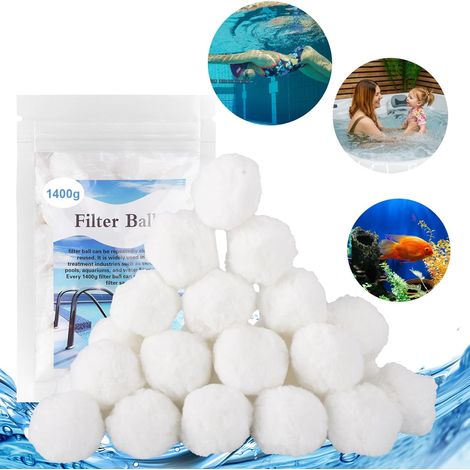 1400 g wiederverwendbare Filterbälle, ersetzen 49 kg Sand. Waschbares Zubehör für Pool-Sandfilter und Pumpen.