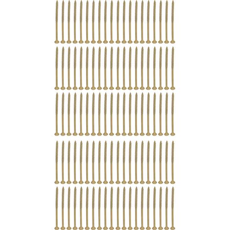 Vis à bois T25 étoile 100 pièces, tête fraisée ronde, demi-filetage autoforeuses 4,8x100mm pour menuiserie