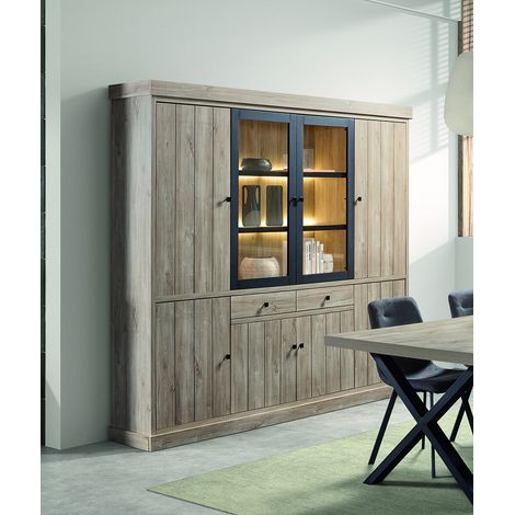 Vaisselier/argentier contemporain 230 cm chêne clair Tirol (1/5)