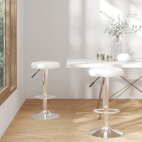 Set di 2 Sgabelli da Bar,Sgabelli Alti,Sgabelli Cucina,Sedie da Bar Biancin Similpelle CWW578788 BonneVie (1/5)
