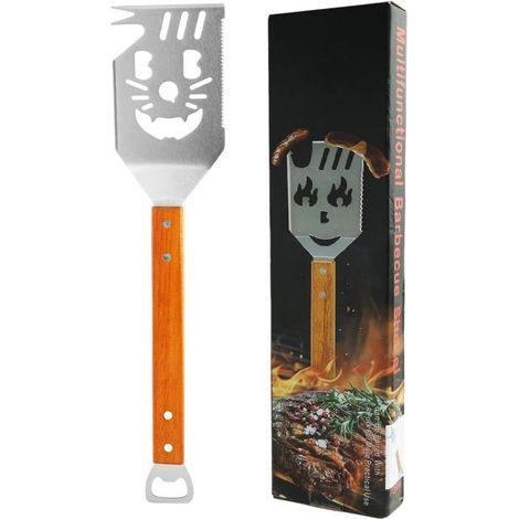7-in-1 Grillspatel, einzigartiges Grillbesteck, innovatives Werkzeug für Camping und Grillabende im Freien, für Männer (1/5)