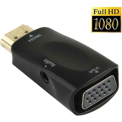 Adaptateur HDMI vers VGA et audio Full HD 1080p, compatible avec les téléviseurs HD, les moniteurs et les projecteurs. (1/4)