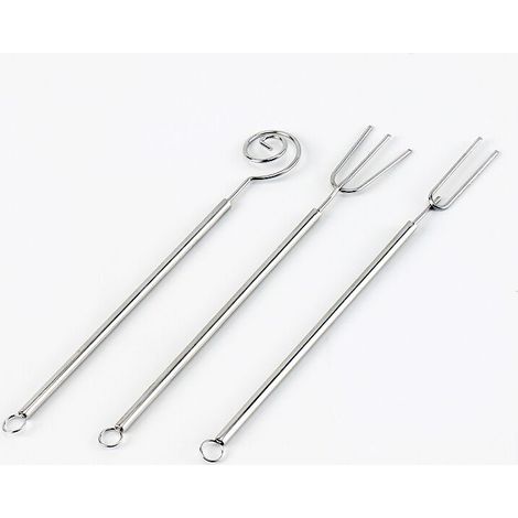 [JAMAIS UTILISÉ]3 Pièces Fourchettes à Tremper Au Chocolat Ensemble Fourchettes à Fondue en Acier Inoxydable Skimmer Dessert Outils De Cuisson pour La Maison Bricolage Décoration De Gâteau (1/5)