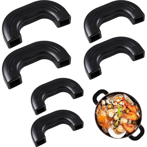 Mangos de silicona (pares) para sartenes, mangos de silicona antideslizantes para sartenes, protectores de mangos de silicona para sartenes, mangos resistentes al calor para cacerolas, sartenes, woks,