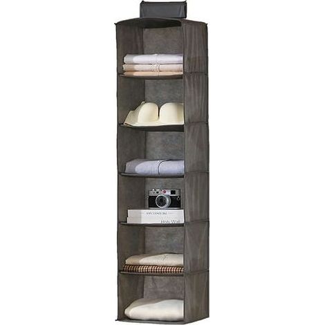 Étagère Suspendue Pliable avec 6 Compartiments – Organisateur de Placard Gain de Place pour Vêtements et Accessoires, Rangement Pratique pour Chambre à Coucher (1/5)