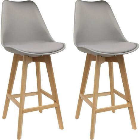Lot de 2 Chaises de Bar "Ombra" 105cm Gris (1/5)