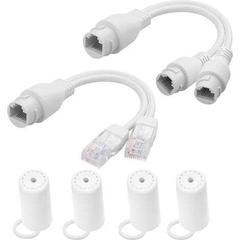1 paire de câbles adaptateurs PoE étanches RJ45 1 vers 2 POE pour 2 caméras IP avec 1 câble (1/5)