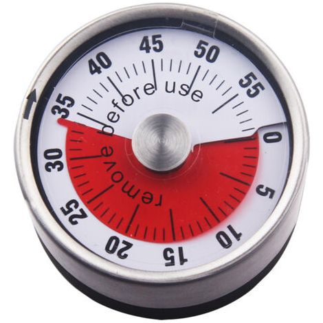 Principi di funzionamento degli orologi meccanici e magnetici. Tempo massimo di funzionamento: 60 minuti. Allarme acustico allo scadere del tempo programmato.