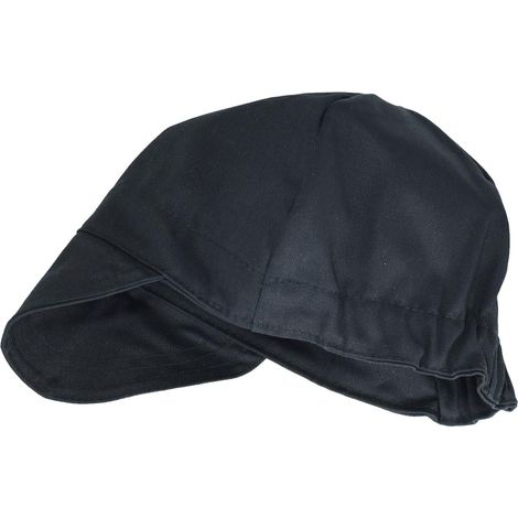 Casquette de soudage en tissu ignifugé (Couleur noire) pour soudeurs - Compatible avec masque de soudage - Équipement de sécurité pour protection de la tête (1/5)