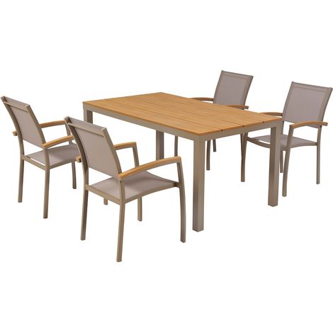 Piemont Set 5tlg Alu/Textil Tisch 160 x 90 cm