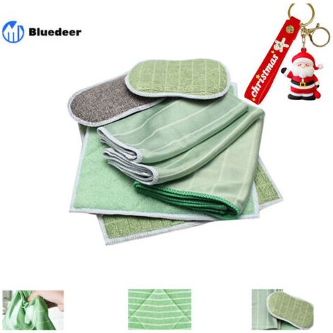Lot de 6 Chiffon Bambou Microfibre pour Vitres Miroirs Carreaux Carrosserie Microfibre Bambou Vitre Ménage Salle de Bain