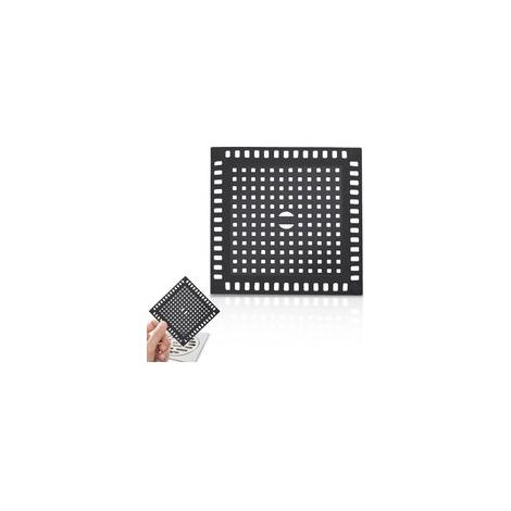 Filtre Douche Cheveux 12x12cm Attrape Cheveux Douche, Anti Cheveux Douche, Grille Cheveux Douche Utilisé pour Filtrer et Intercepter Les Cheveux (Noir)
