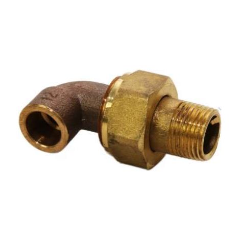 Lötverschraubungswinkel konisch dichtend 12x3/8" AG, Rotguss