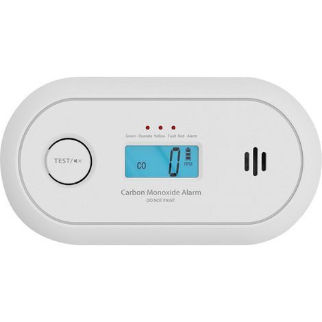 LAOA-zertifizierter Kohlenmonoxidmelder nach EN 50291, CO-Melder mit Digitalanzeige, austauschbarer Batterie, 10 Jahre Garantie auf den Sensor (1/5)