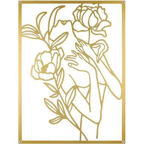 Gold metal wall decoration, metal woman shape wall decoration, metal sculpture, wall art, abstract woman body shape wall decoration, modern abstract metal wall drawing, bathroom (1/4)