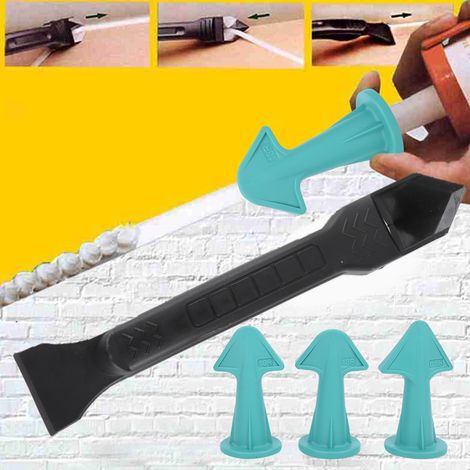 Kit de 4 outils de finition pour mastic caoutchouc, carrelage et céramique : grattoir et enduit. (1/5)