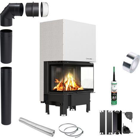 Kamineinsatz KRATKI REGNOR 8 kW Ø200 SCHWARZ Schließung Montageset (1/5)