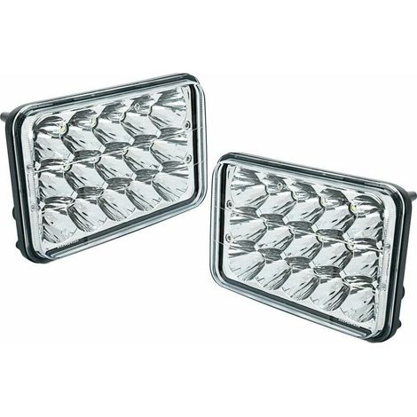 2 Stück 4x6 Zoll 90W LED-Lampen Kristall-Scheinwerfer Rechteckige Ersatz-Scheinwerfer mit Versiegeltem Strahl