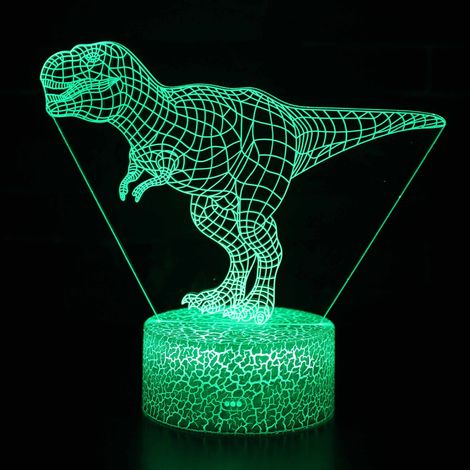 Bunte 3D-LED-Dinosaurier-Nachtlampe mit Touch-Steuerung, leuchtende Drachendekoration, kreatives Geschenk für Kinder von 3 bis 9 Jahren, Chamäleon-Tischlampe mit Timer (1/4)