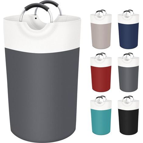 Cesto de ropa plegable de 90 litros, impermeable con revestimiento de PE, asa de aluminio suave, almacenamiento práctico para ropa y juguetes. (1/5)