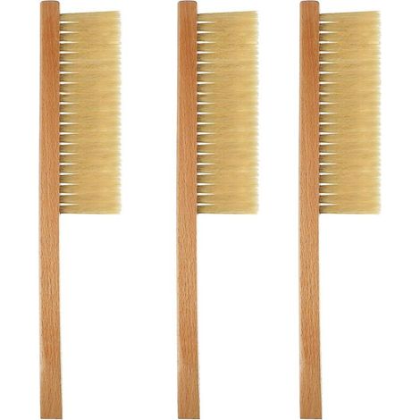Set mit 3 Bienenbürsten mit Holzgriffen (1/5)