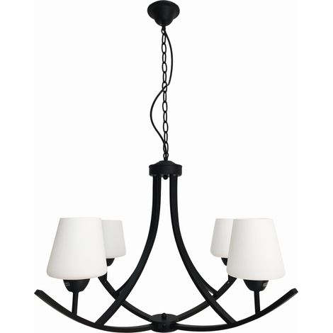 Lustre suspension LONDYN noir/blanc 4xE27 60W Candellux (1/3)