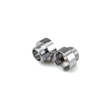 Adaptateurs de robinet chromé 3/4' x 1/2' – Réduction mamelon en laiton – 2 pièces pour raccords tuyaux d'eau (1/3)