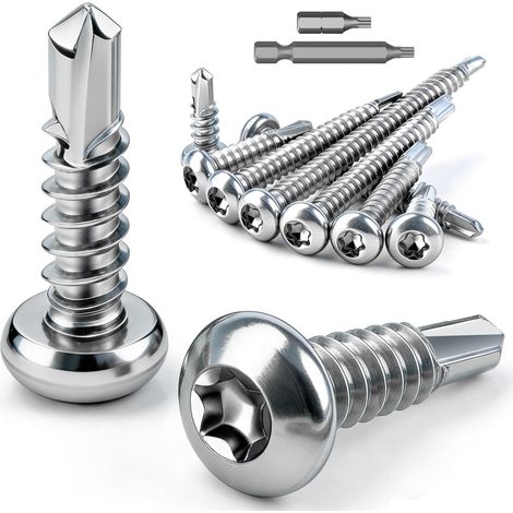 120 Pièces Torx Vis Autoforeuse Inox M4,2x16 mm Visse Autoforeuse (1/5)