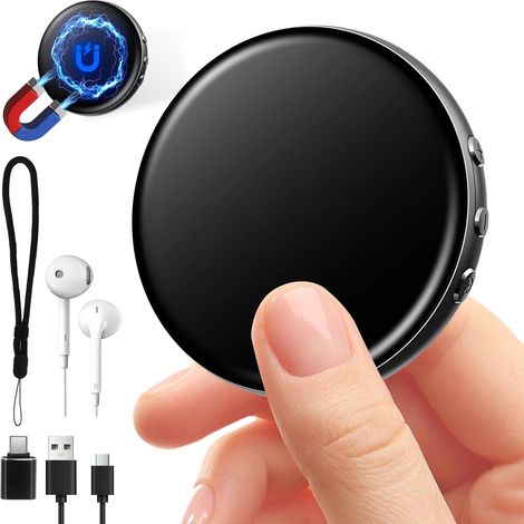 Enregistreur Vocal 64 Go Rechargeable par USB avec Activation Vocale - Mini Dictaphone pour Cours, Réunions et Entretiens (1/5)