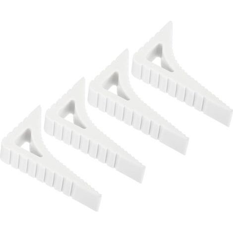 4-Piece Non-Slip Rubber Door Stops for Floors – Sturdy Door and Window Wedges, White, Indoor Use (1/5)
