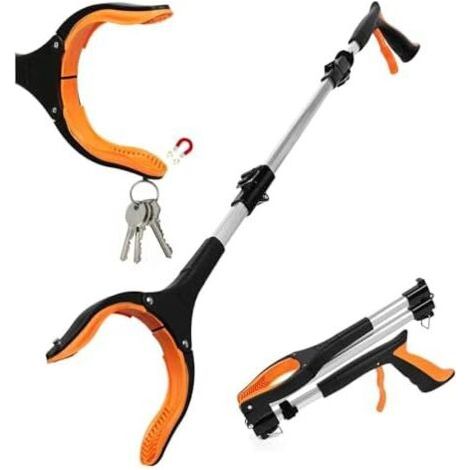 Pince à Ordures pour Personnes Âgées, 110 cm de Préhension Pliable, Ramasse Pomme Sans se Baisser, Ramassage des Déchets, Légère et Durable en Aluminium - (1/5)