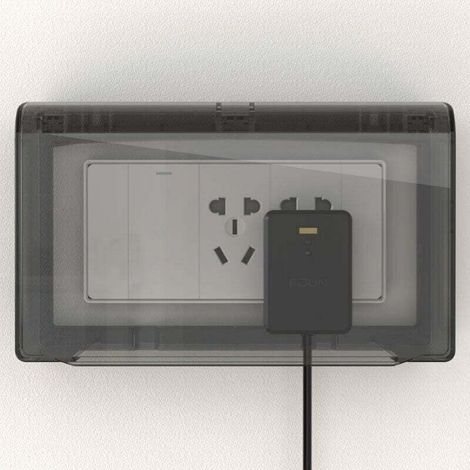 Résistant aux intempéries - Protection pour prise extérieure et prise - Noir,202x121x75mm (1/3)