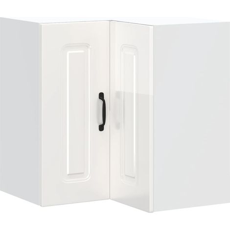 Maison Exclusive - Pensile da Cucina ad Angolo Kalmar Bianco Lucido in Truciolato