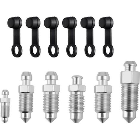 Kit de 36 vis de purge de freins avec cache-poussière, pièces de rechange pour kits de purge de freins de différentes tailles (SAE et métriques) H9403-6 H9410-6 (1/5)